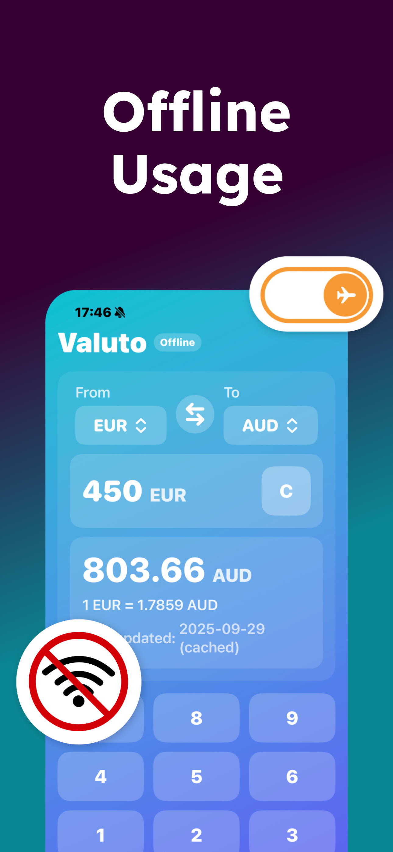 Currency selection view