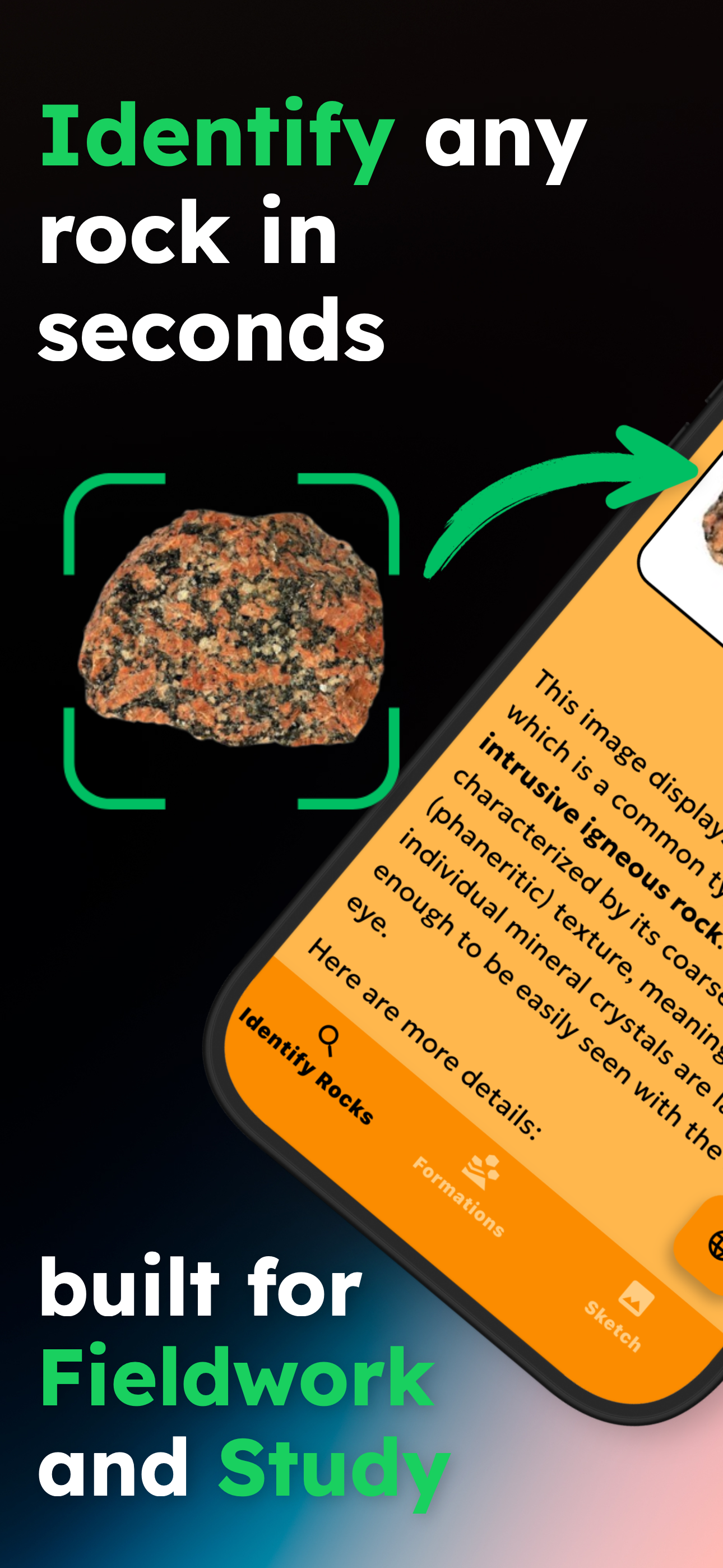 Geology AI identification screen